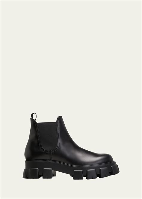 prada mens chelsea boot|monolith brushed leather chelsea boots.